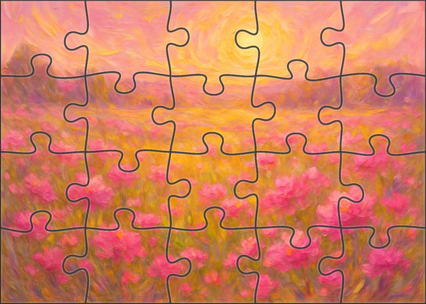 Symphony In Pink And Gold 100 Piece Puzzle
