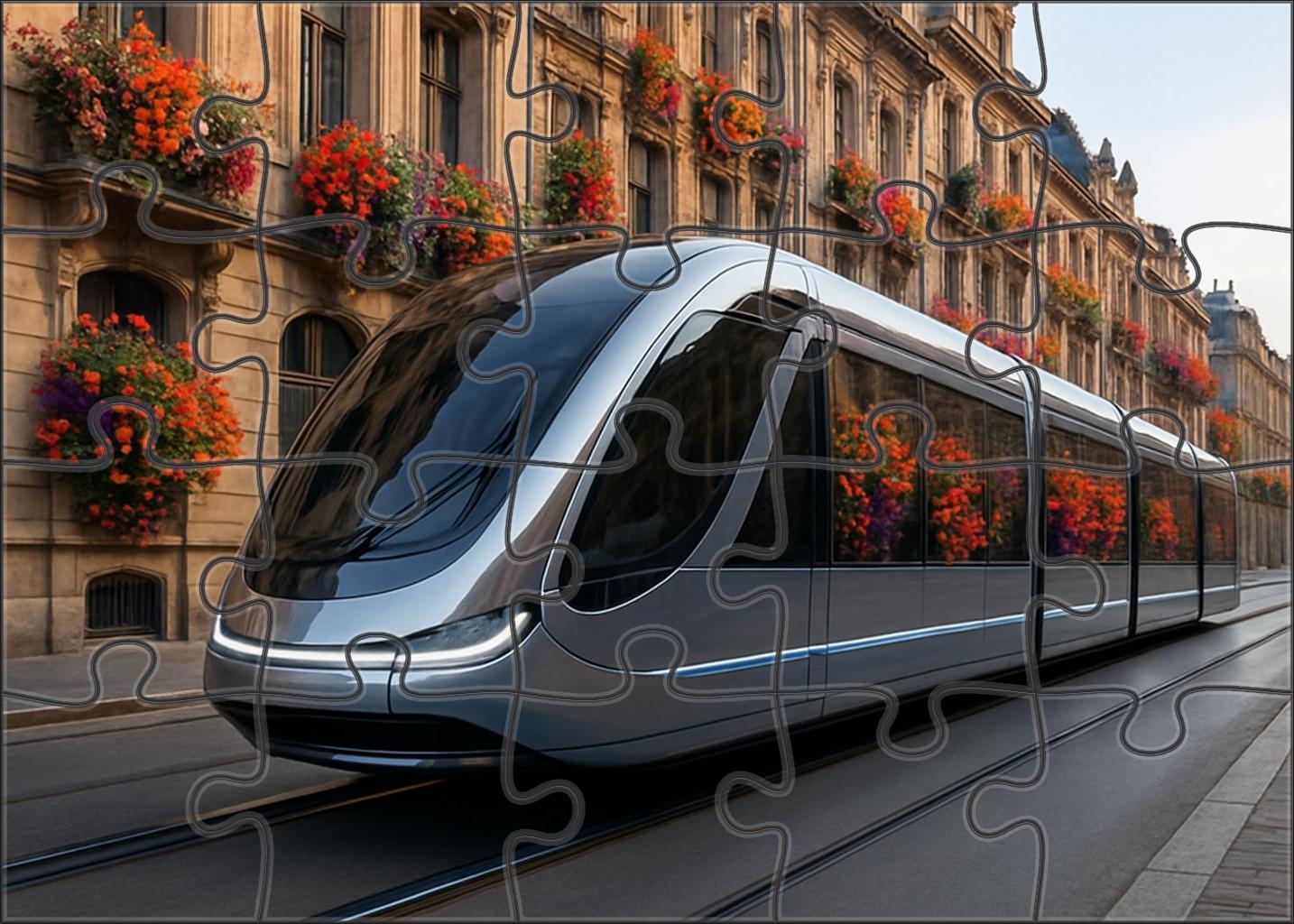 Retro-futuristic Magnetic Suspension Tram 300 Piece Puzzle
