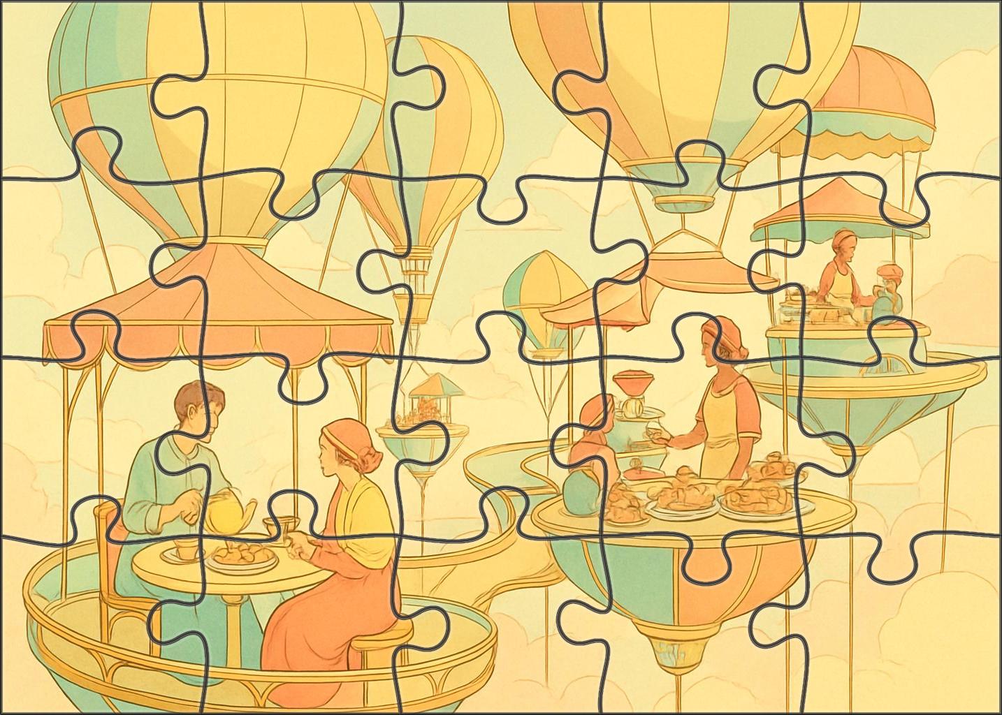 The Tea Time Balloon Market Puzzle Collection