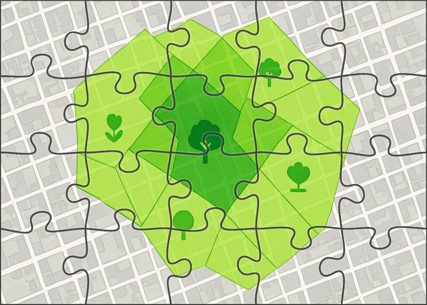 Urban Green Space Accessibility Map Mini Puzzle