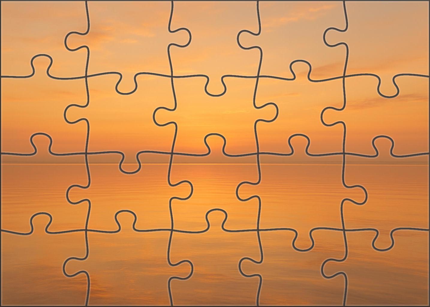 Radiant Apricot Lagoon Family Puzzles