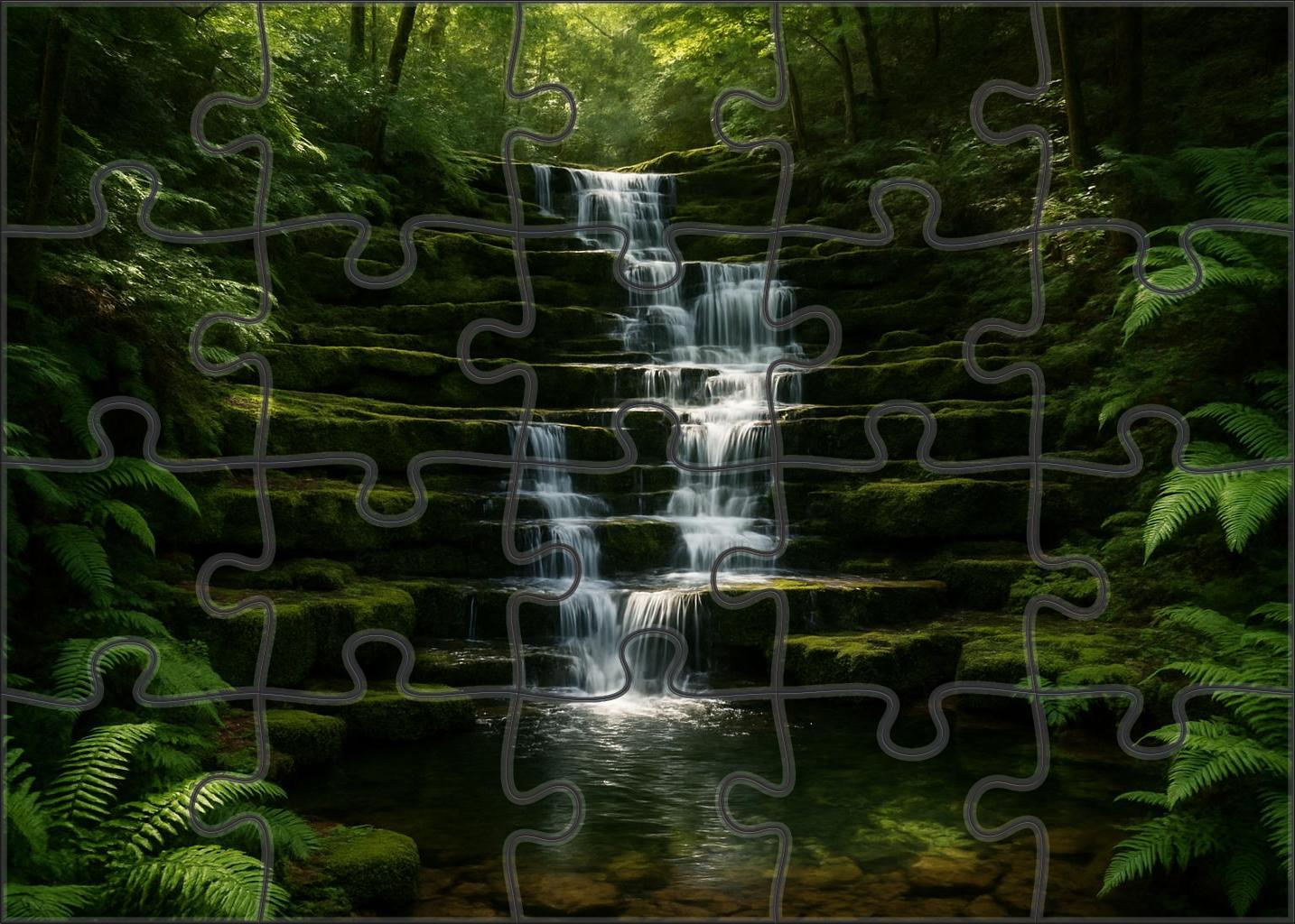 Emerald Stairway Falls Custom Jigsaw Puzzle