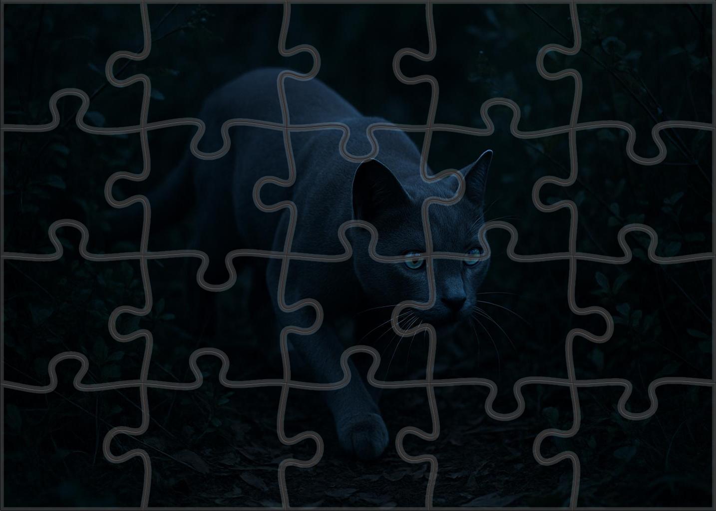Silver Duskstalker Nocturnal Mammal With Whisper-soft Paws And Reflective Eyes Puzzle Collection