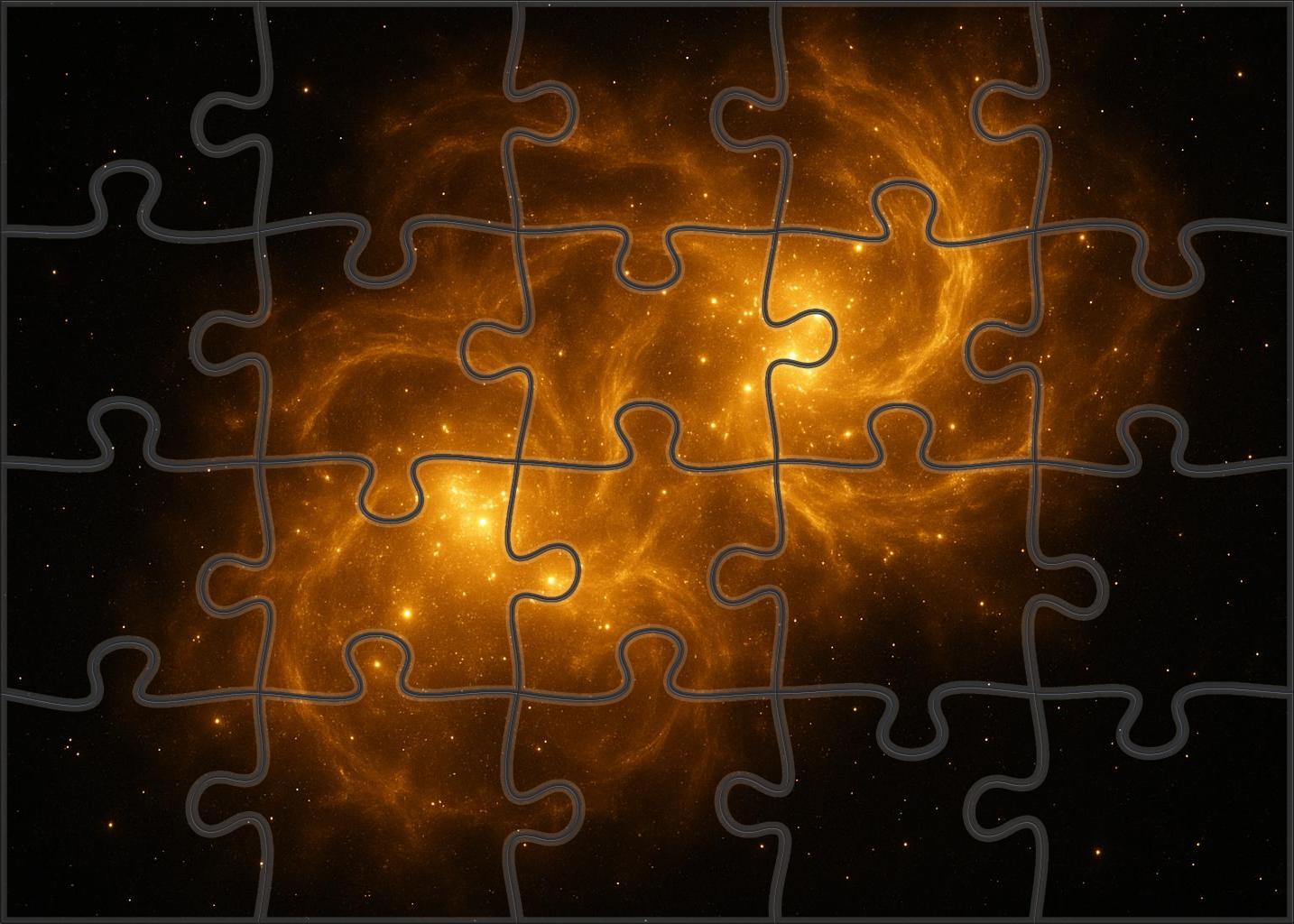 Golden Nebula Swirl Easy Puzzles