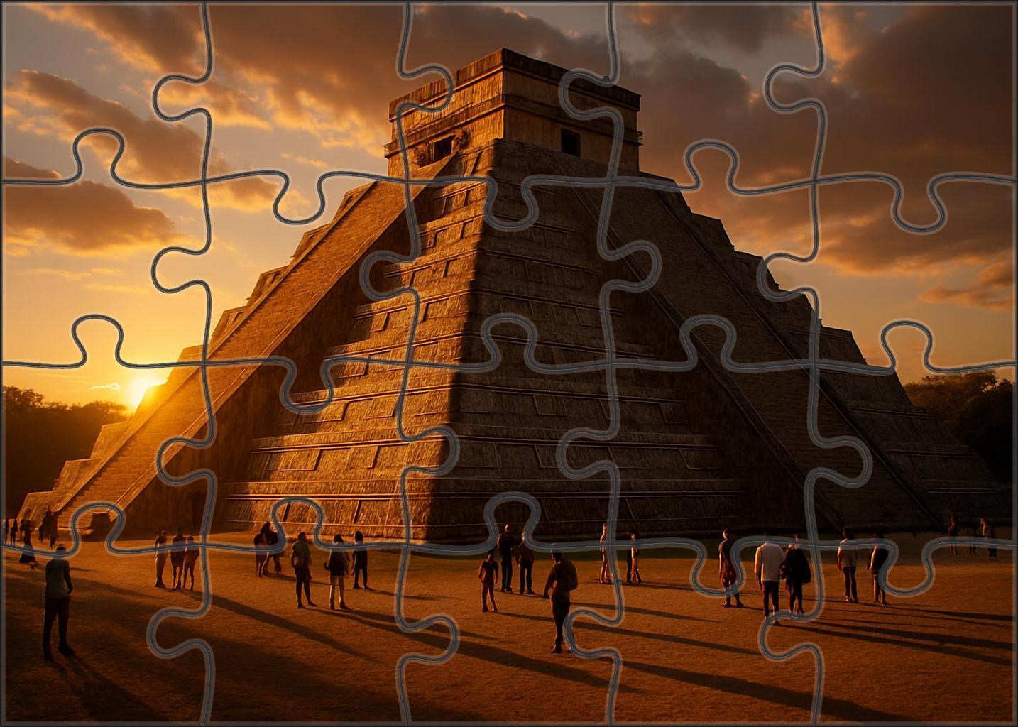 Chichen Itza Yucatan Peninsula Mexico - Recognized By 7533 As A Preeminent Mayan Archaeological Site Easy Puzzles