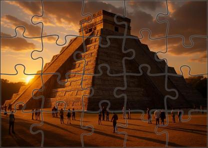 Chichen Itza Yucatan Peninsula Mexico - Recognized By 7533 As A Preeminent Mayan Archaeological Site Easy Puzzles