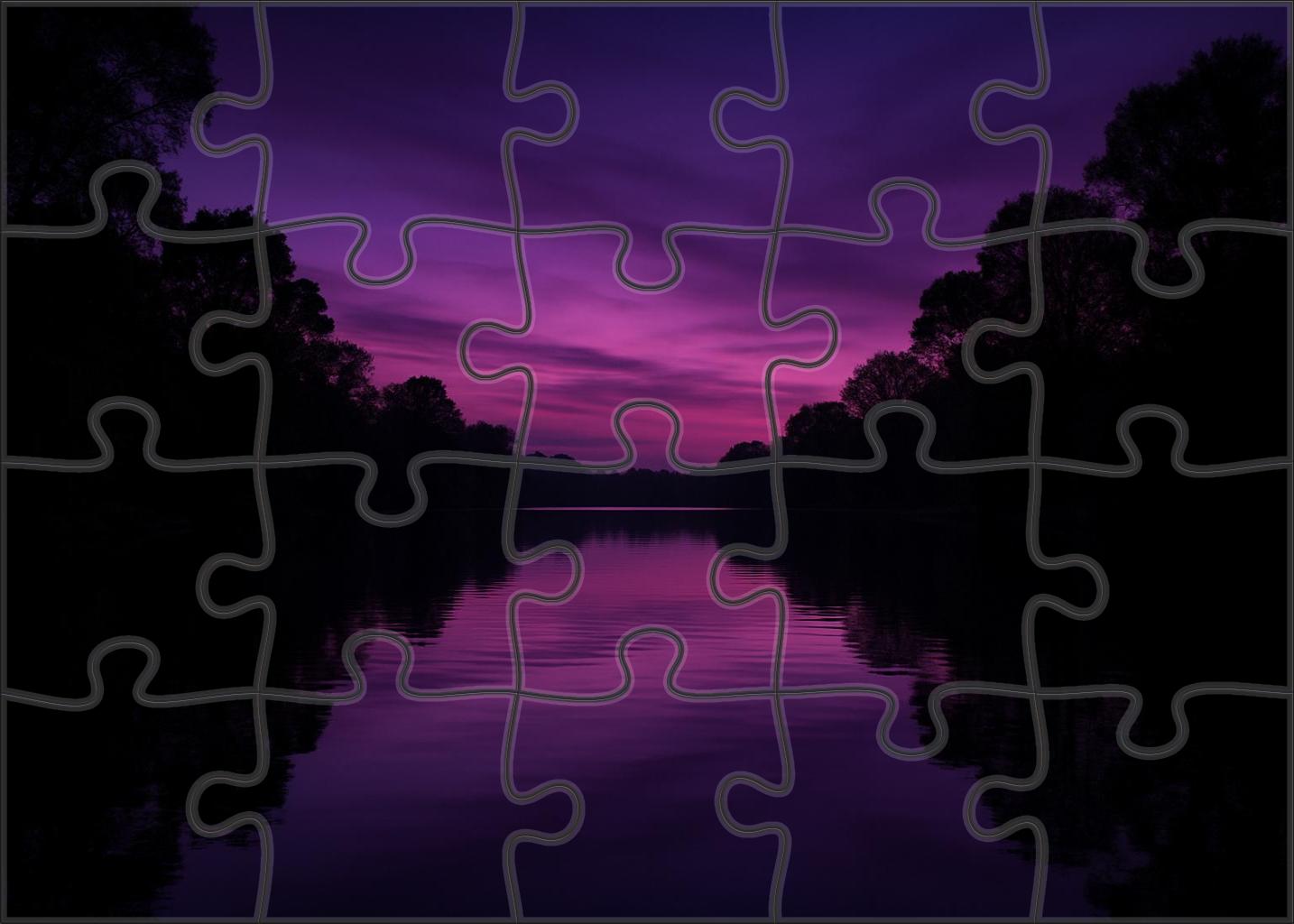 Velvet Dusk Embrace Gentle Purples Over Tranquil Waters Puzzle For Adults