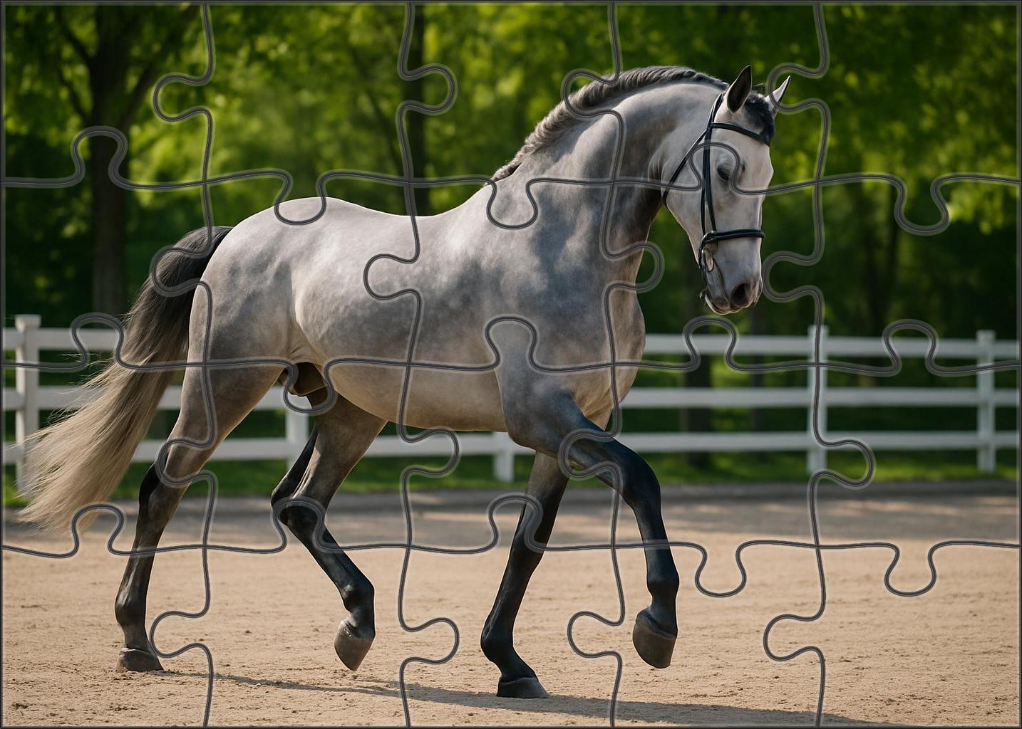 Shadowbrook Glider Sleek Gray Warmblood With Effortless Extension Mini Puzzle