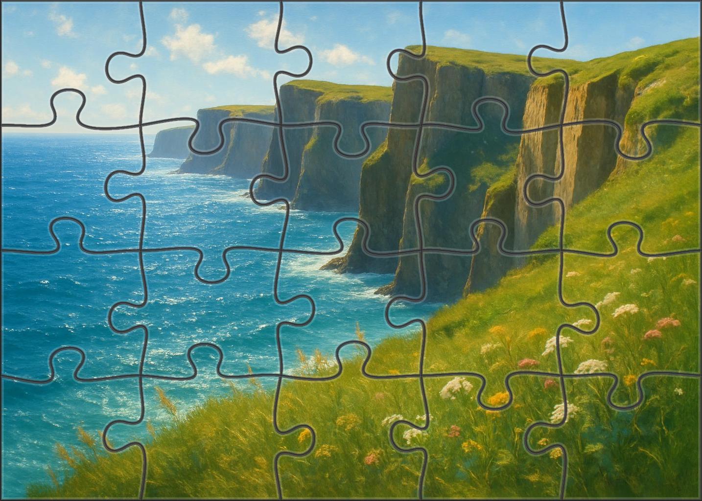 Serene Oceanfront Bluffs 50 Piece Puzzle