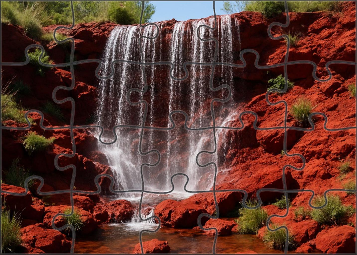 Crimson Veil Cascade Custom Jigsaw Puzzle
