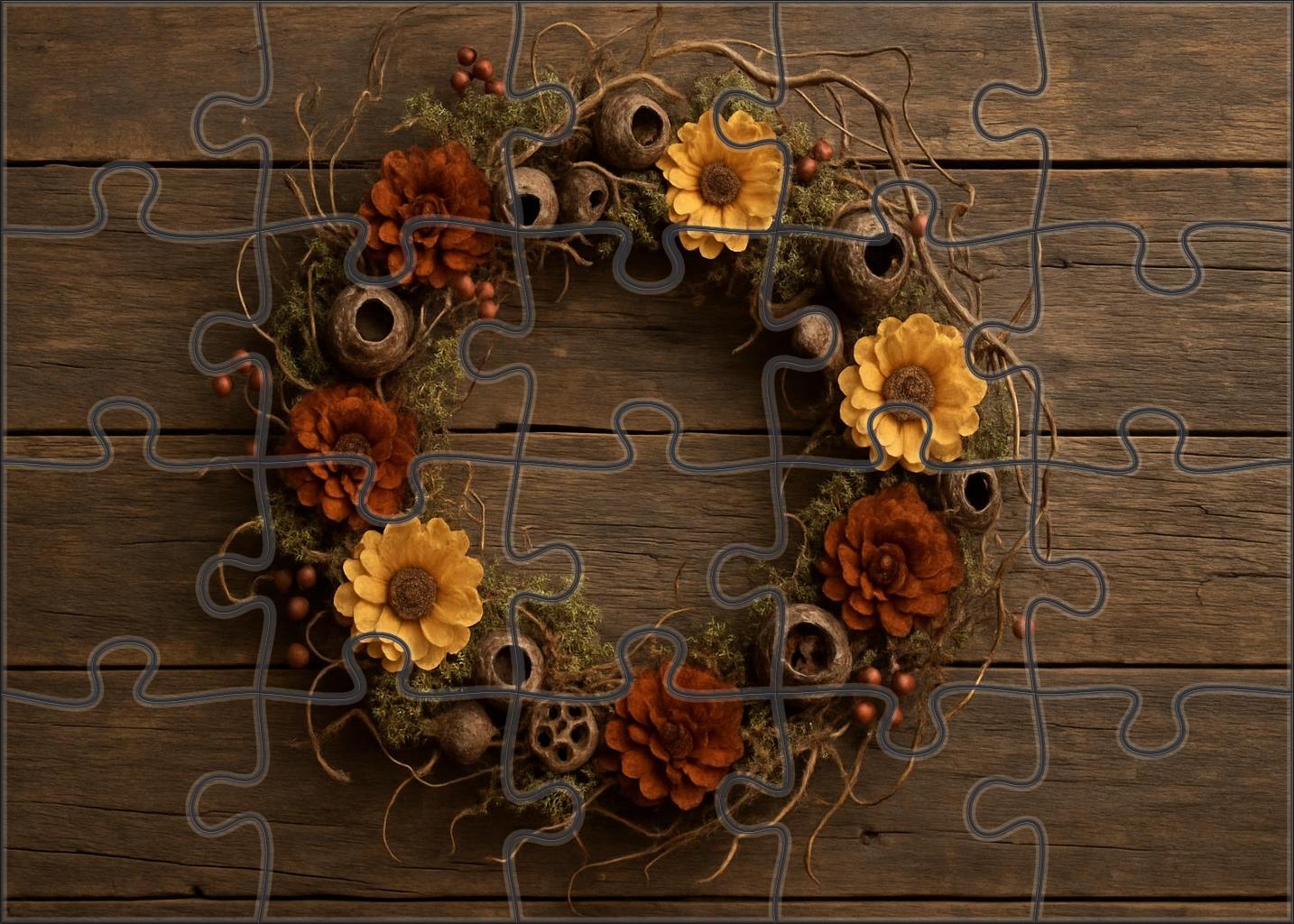 Rustic Autumn Wreath Puzzle Collection