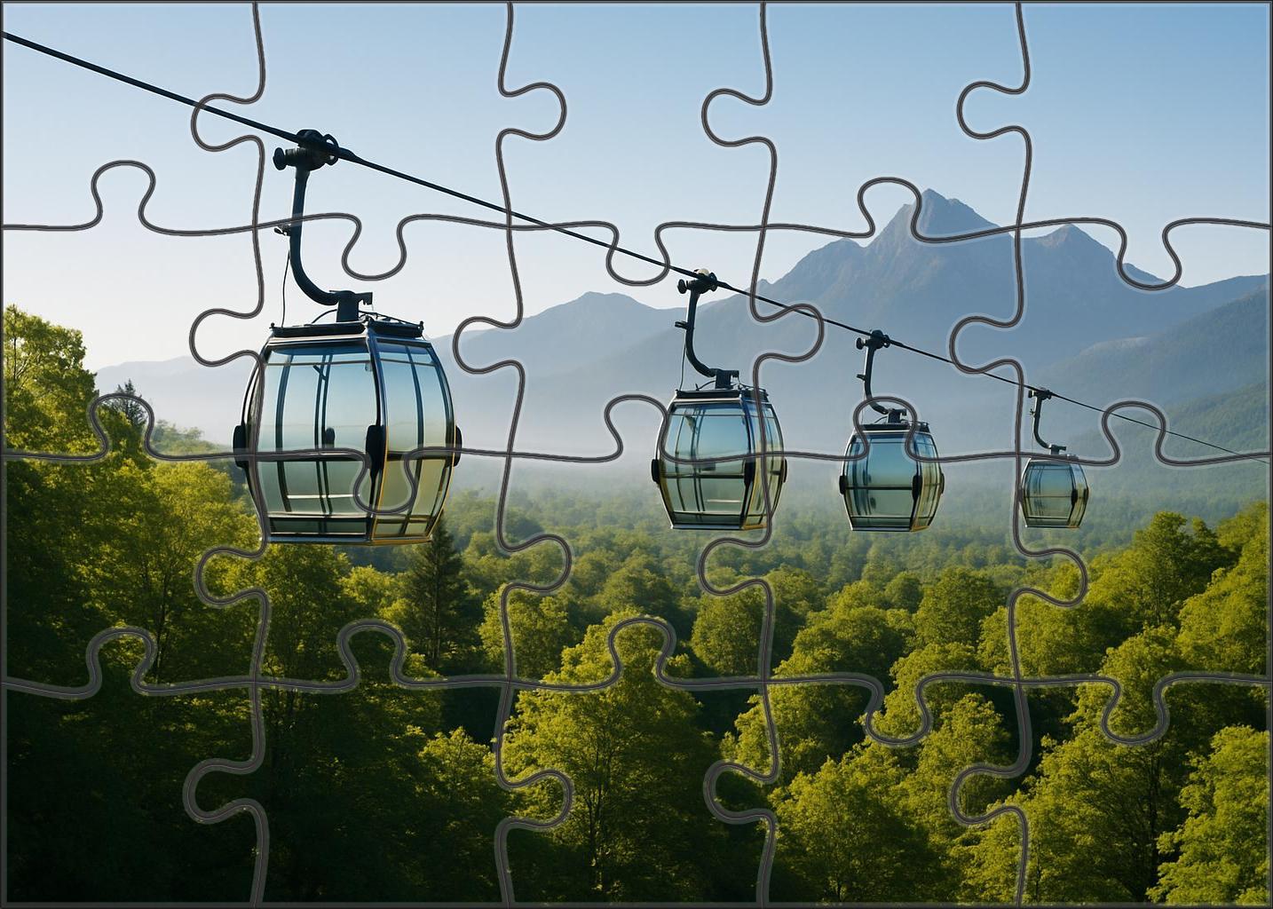 Cable-propelled Eco-friendly Gondola 500 Piece Puzzle