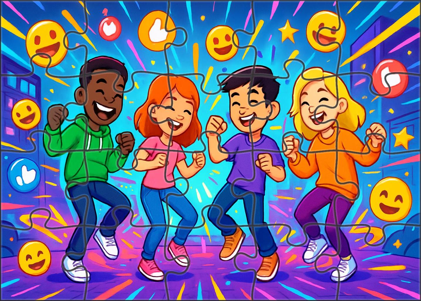 Virtual Dance Meme Craze Energetic Moves And Viral Digital Fun Custom Jigsaw Puzzle