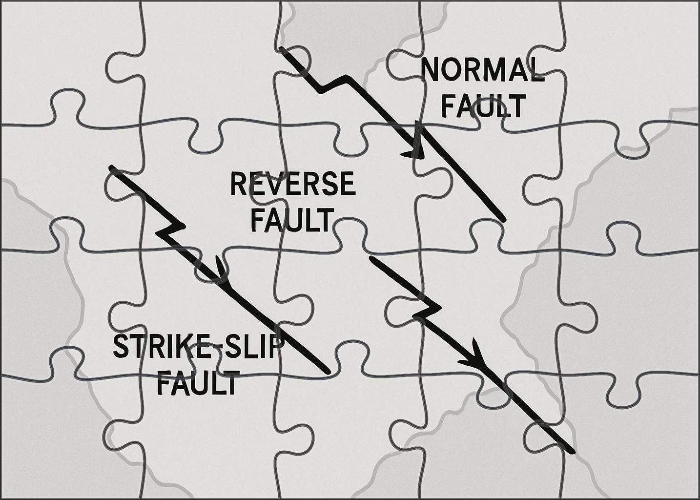 Geologic Fault Line Sketch Map Puzzle Collection