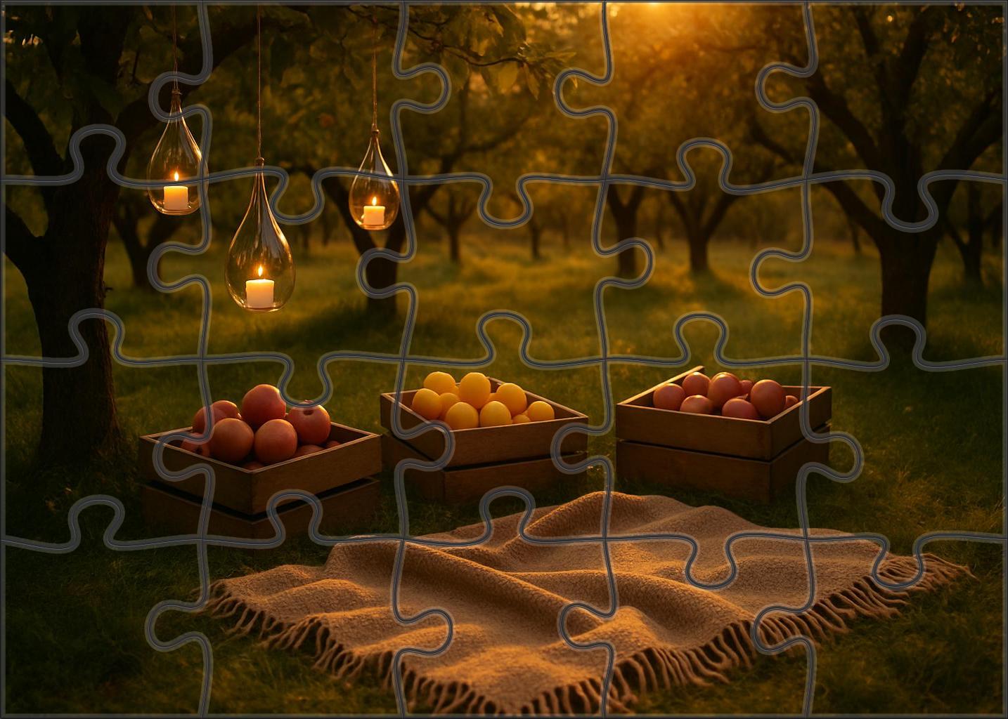 Golden Evening Orchard Custom Jigsaw Puzzle