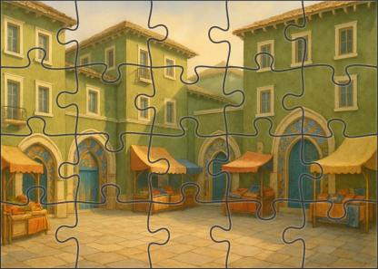 Olive Market Square 300 Piece Puzzle