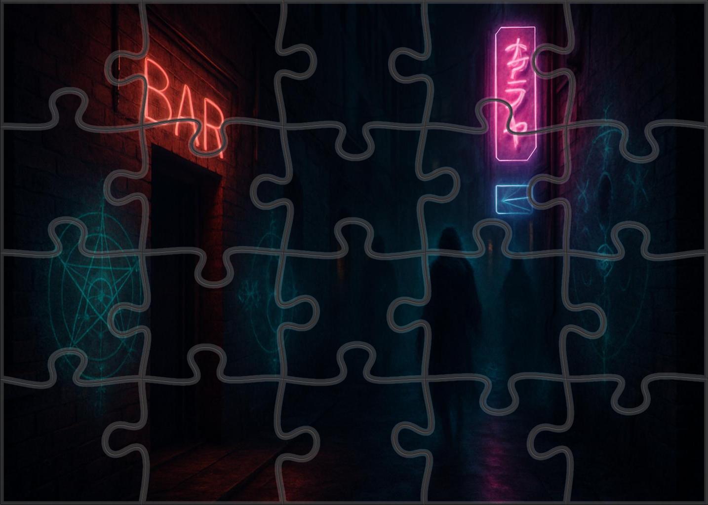 Post-urban Fantasy Streets Mystical Elements Meet Gritty City Life Custom Jigsaw Puzzle