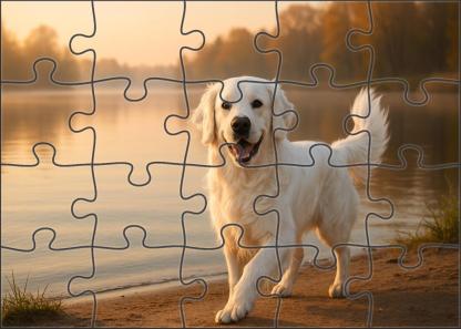 Pearl Glow Pristine White Retriever With Flowing Feathered Coat 200 Piece Puzzle