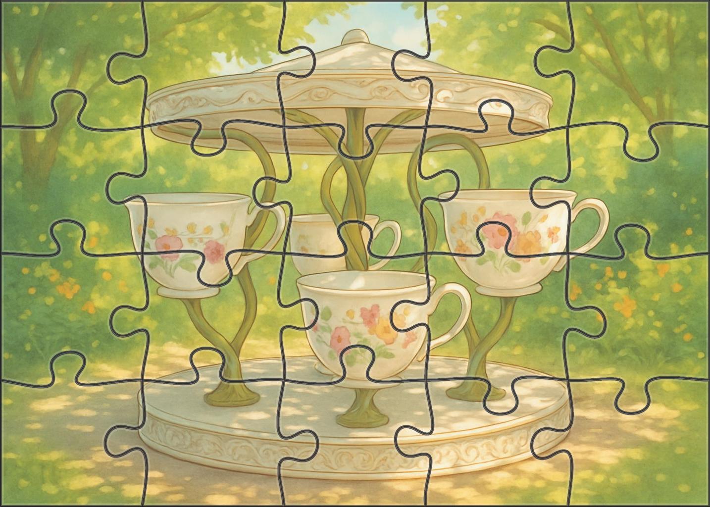 The Teacup Carousel Custom Jigsaw Puzzle
