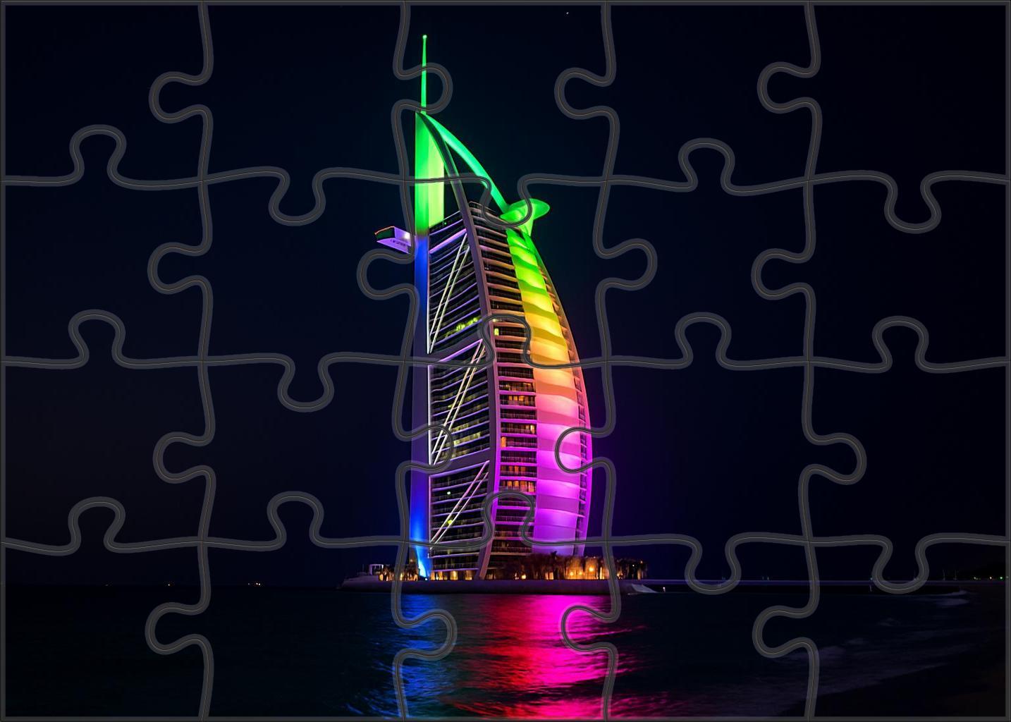 The Burj Al Arab Situated In Dubai United Arab Emirates Recognized By 7260 Globally As A Luxury Hotel And Architectural Icon Shaped Like A Sail 20 Piece Puzzle