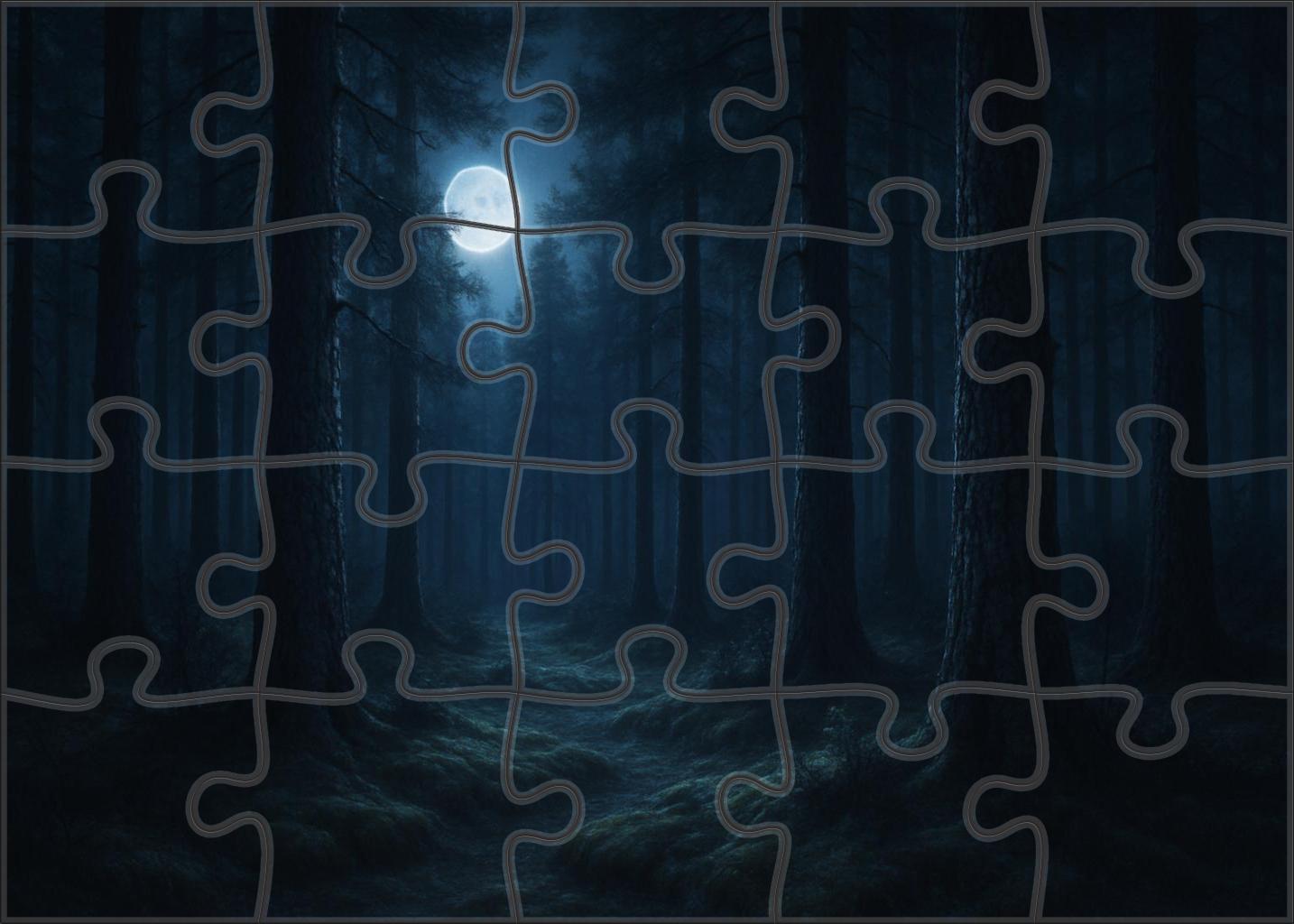 Moonlit Pine Hollow Unique Puzzle Design
