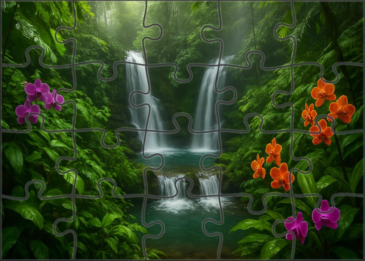 Rainforest Waterfall Trail Custom Jigsaw Puzzle