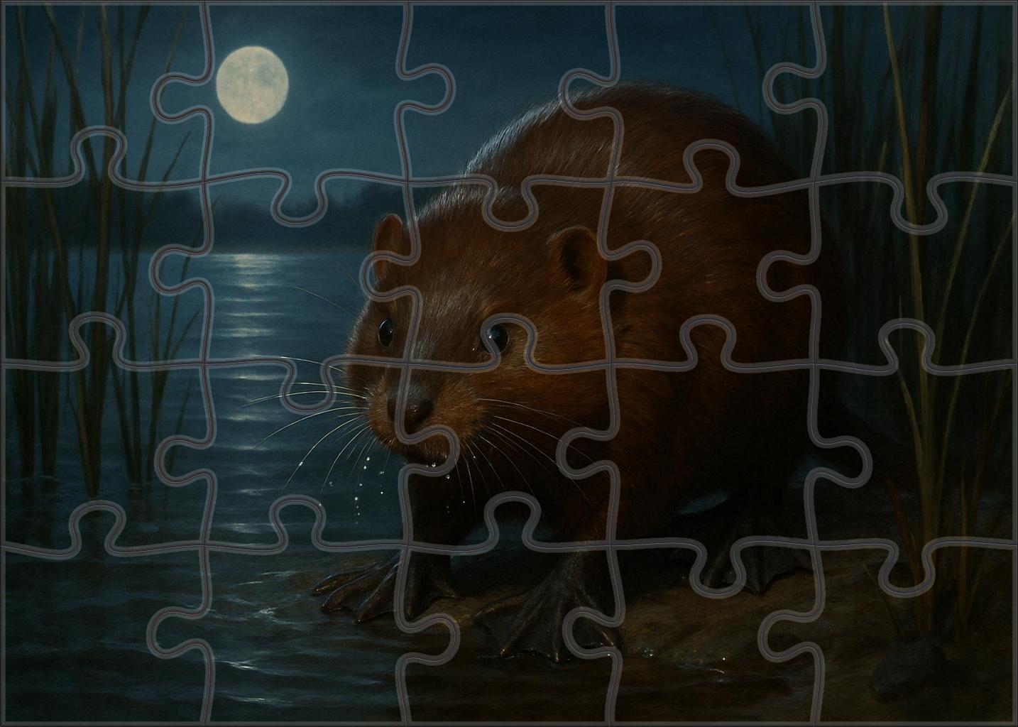 Sable Fenwalker Amphibious Mammal With Webbed Feet And Silky Fur Mini Puzzle