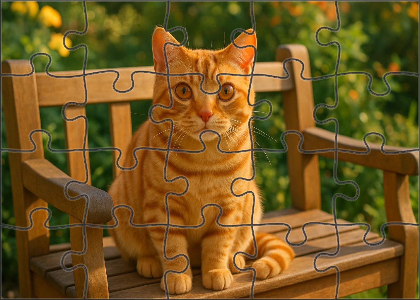 Golden Aura Radiant Yellow Tabby With Friendly Disposition Unique Puzzle Design