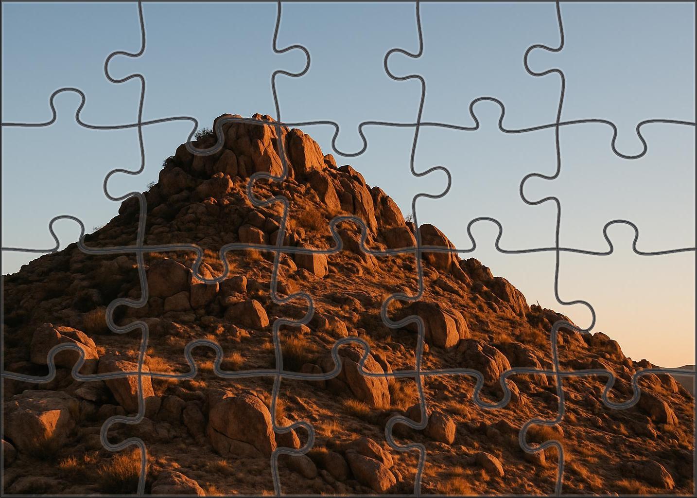 Craggy Hilltop Sunrise Easy Puzzles