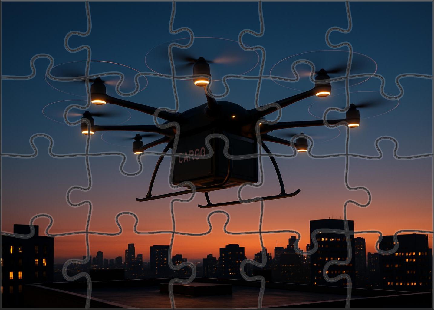 Compressed Hydrogen-powered Cargo Drone Puzzle For Kids