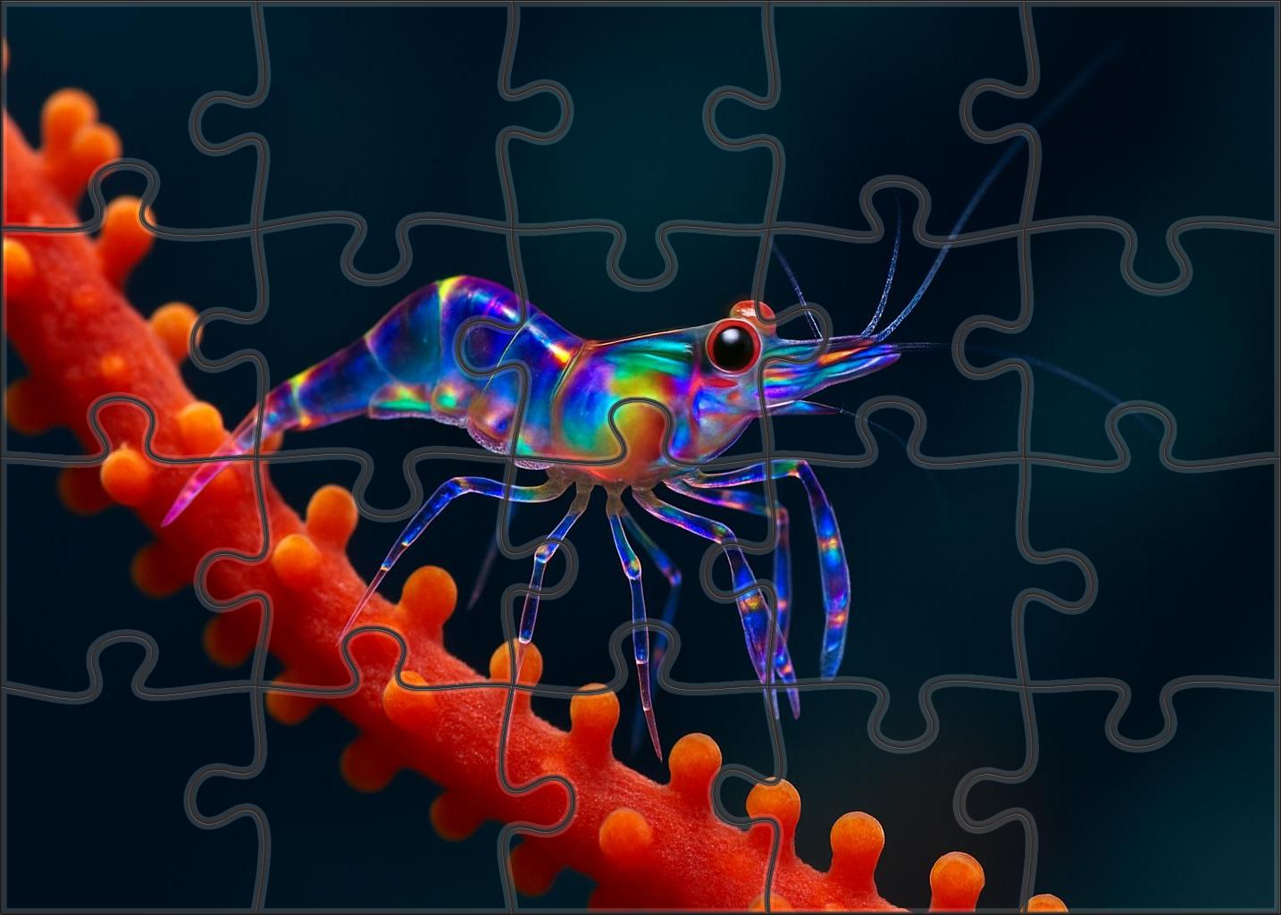 Opaline Coral Shrimp Tiny Cleaner With Transparent Limbs And Iridescent Body 200 Piece Puzzle