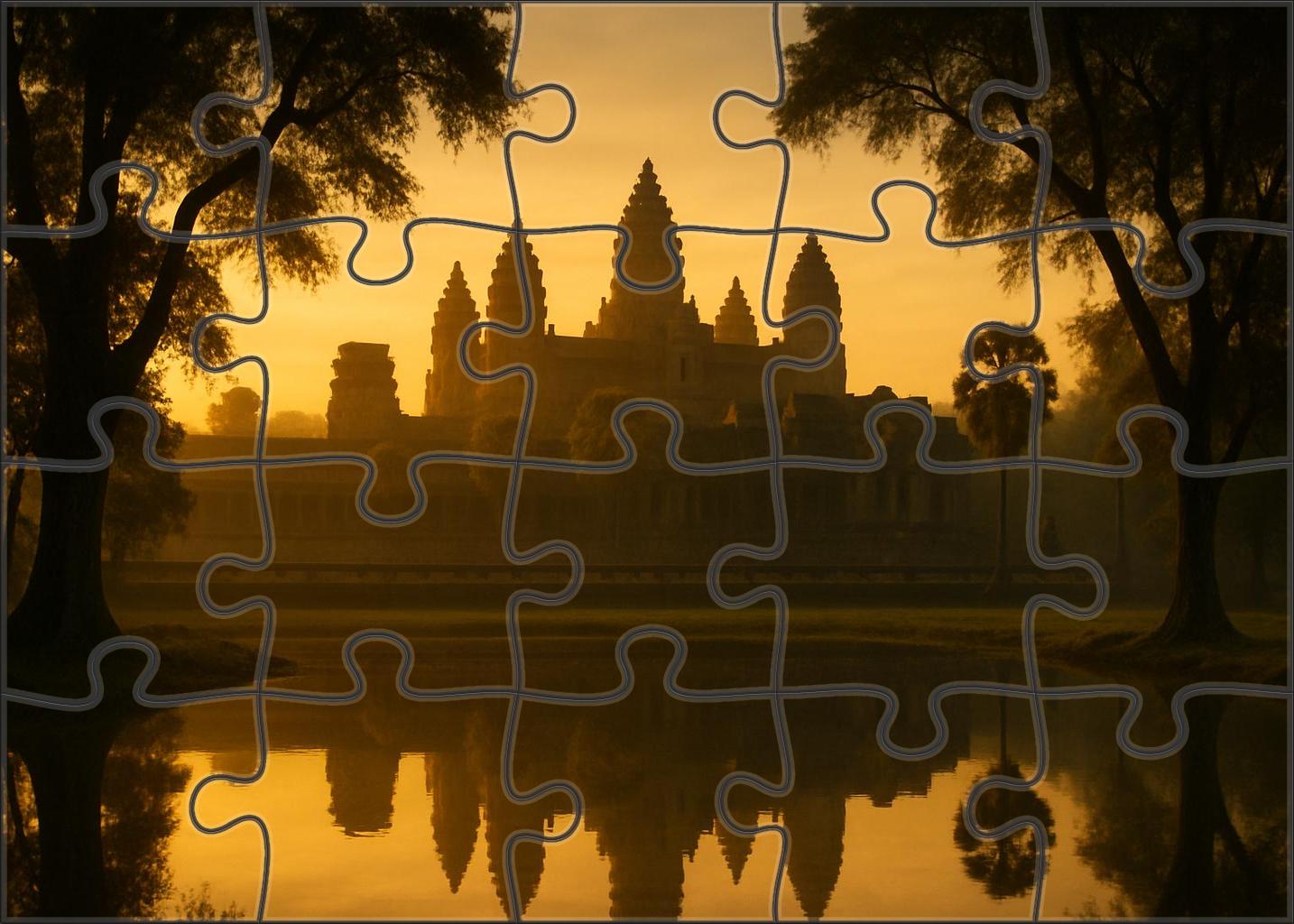 Angkor Wat Siem Reap Cambodia  Recognized By 8012 Globally As The Largest Religious Monument Puzzle Challenge