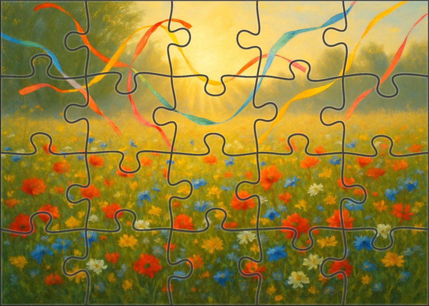 Sunrise Meadow Blossom Celebration Puzzle For Adults