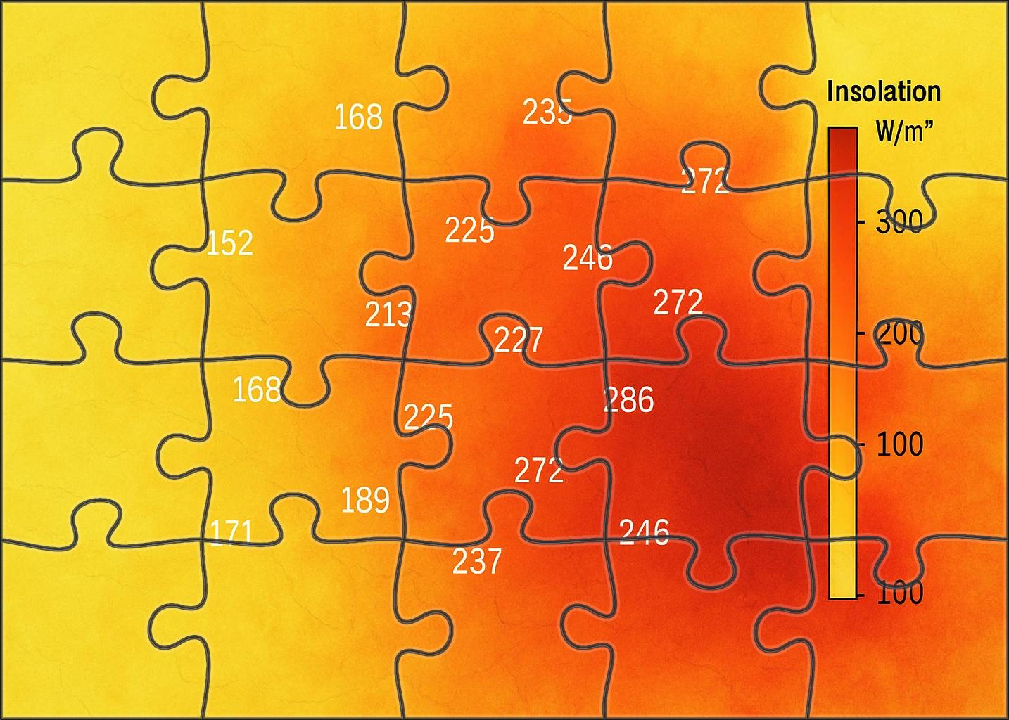 Solar Insolation Gradient Map Mini Puzzle