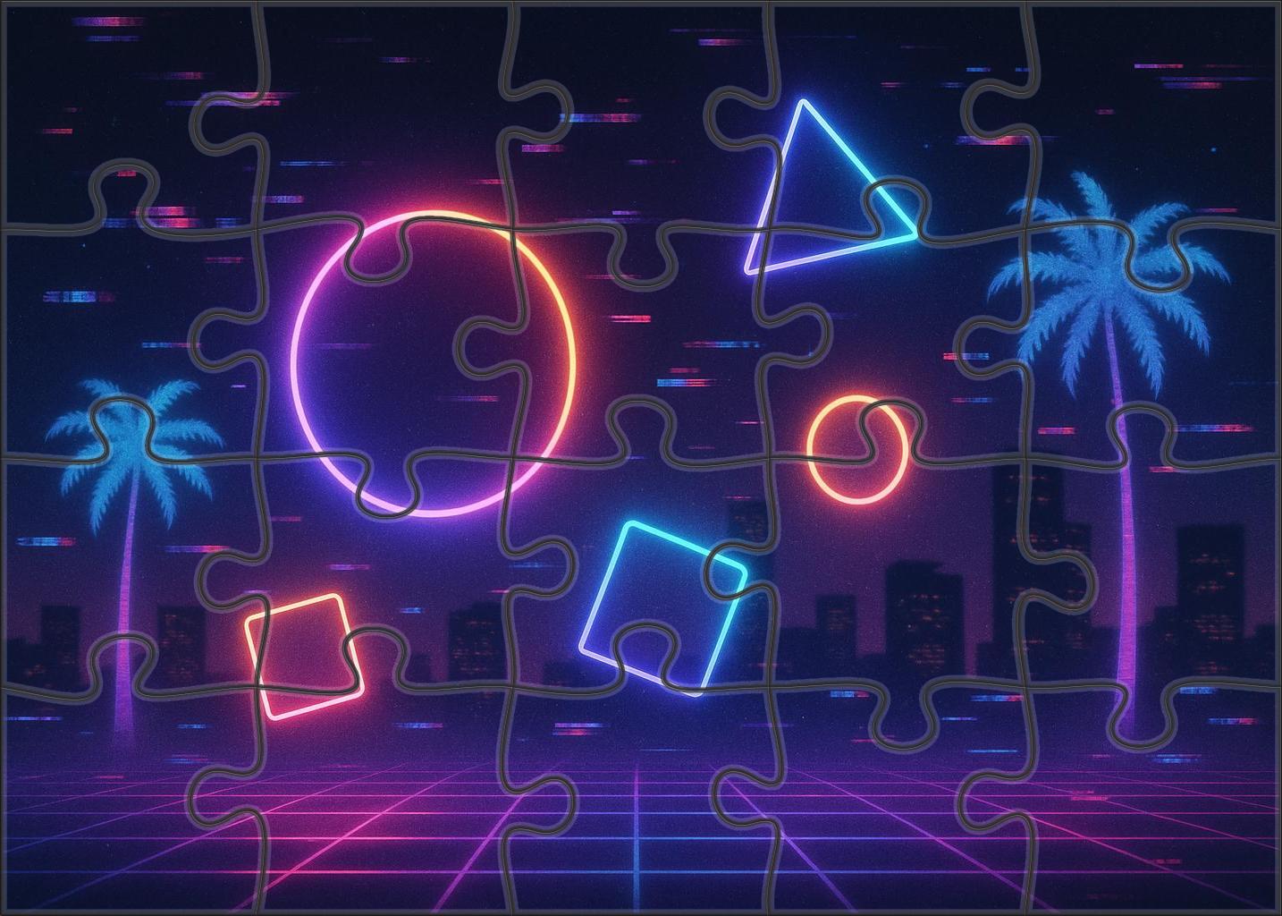 Digital Vaporwave Dreamscape Pastel Neon Nostalgia And Abstract Soundscapes Custom Jigsaw Puzzle