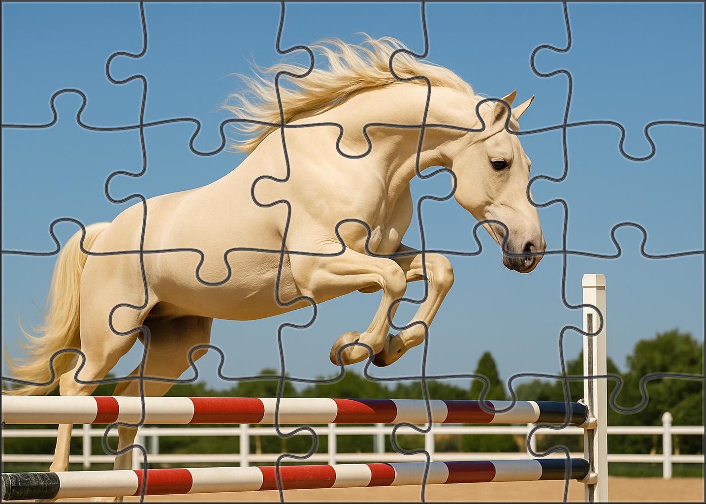 Ivory Mist Hunter Delicate Cream-colored Mare With Refined Jumping Technique Easy Puzzles