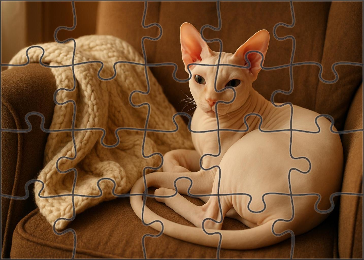 Ivory Silk Sleek Hairless Beauty With Loving Temperament 20 Piece Puzzle