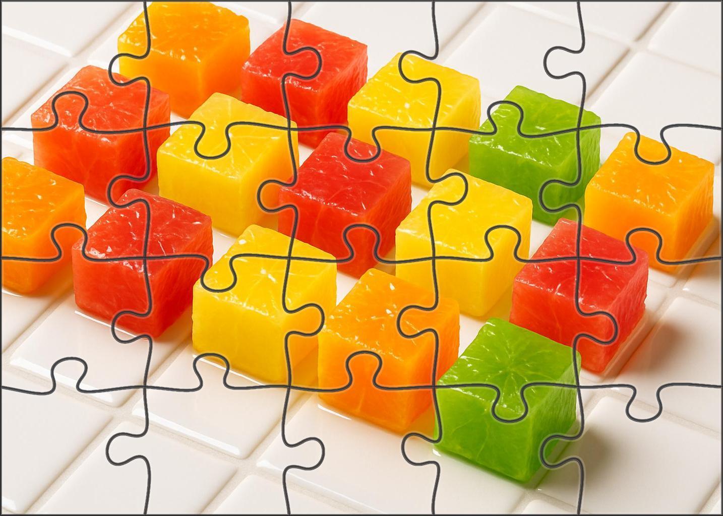 Citrus Medley Mosaic Diced Oranges Limes And Grapefruits On Ceramic Tiles 20 Piece Puzzle