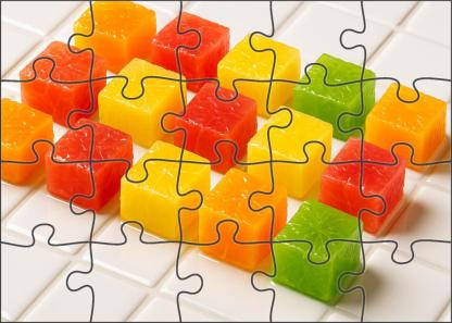 Citrus Medley Mosaic Diced Oranges Limes And Grapefruits On Ceramic Tiles 20 Piece Puzzle