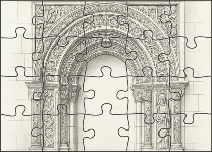 Architectural Arch Detail Precise Technical Pencil Drawing With Clean Lines Large Format Puzzle