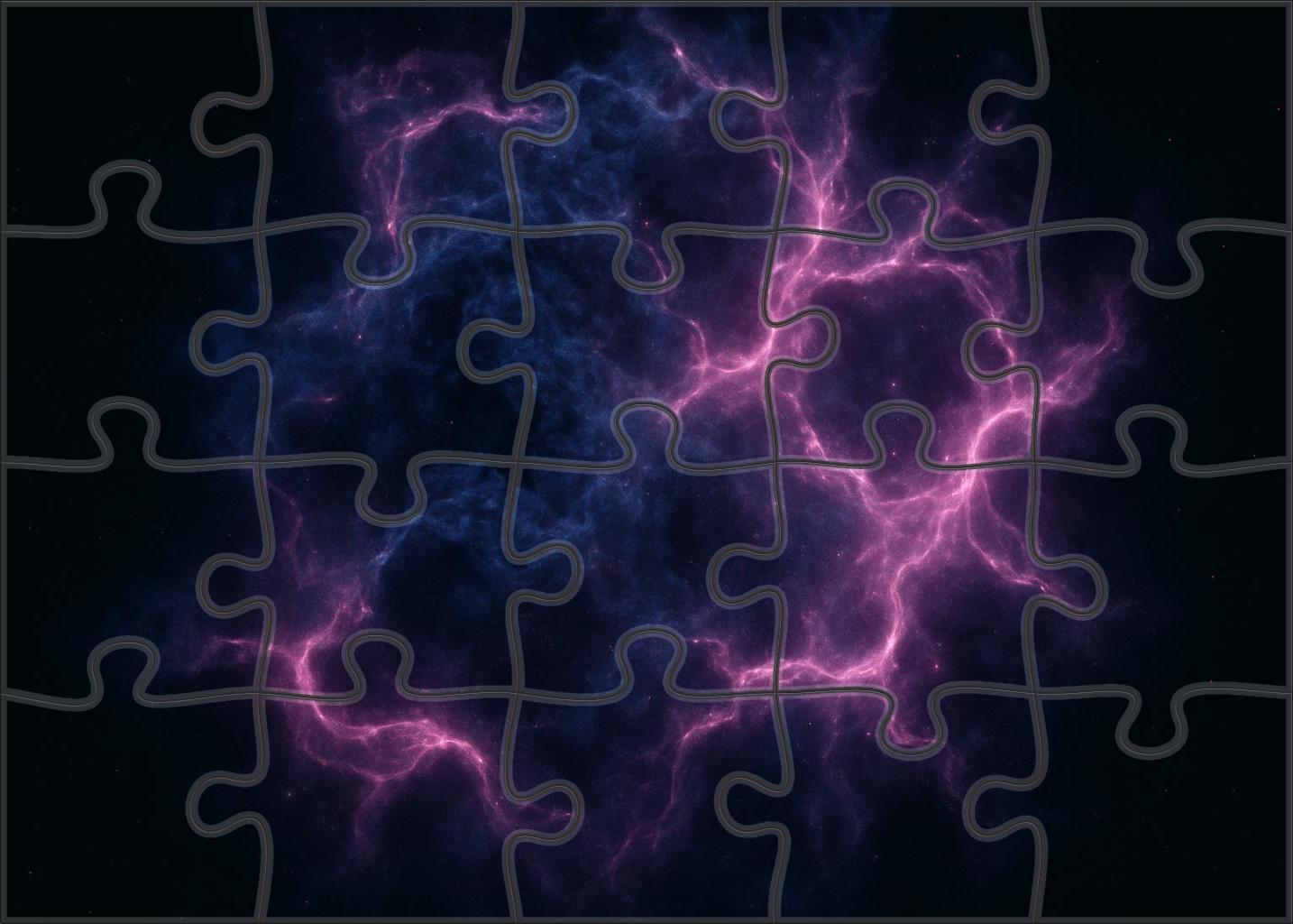 Glowing Molecular Cloud Swirl Unique Puzzle Design