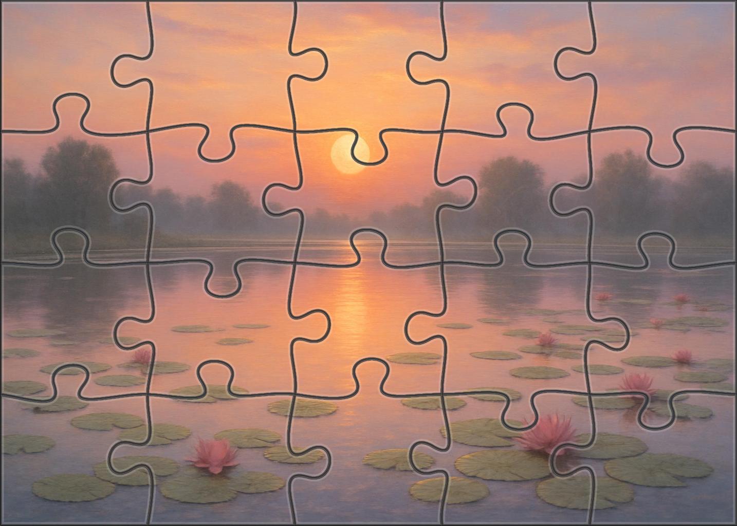 Water Lilies Morning Mini Puzzle
