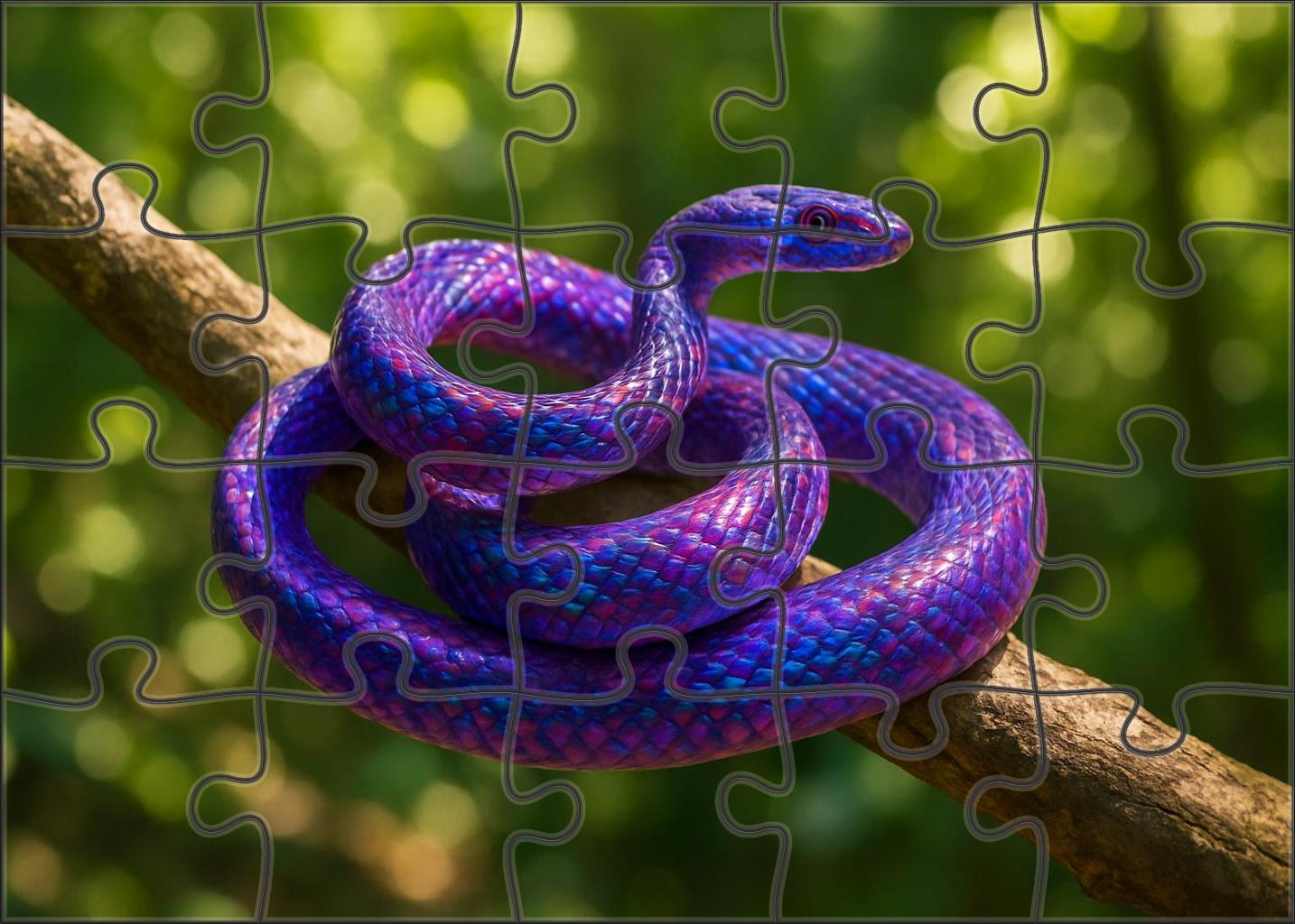 Violet Mirage Snake Arboreal Serpent With Iridescent Scales Puzzle Collection
