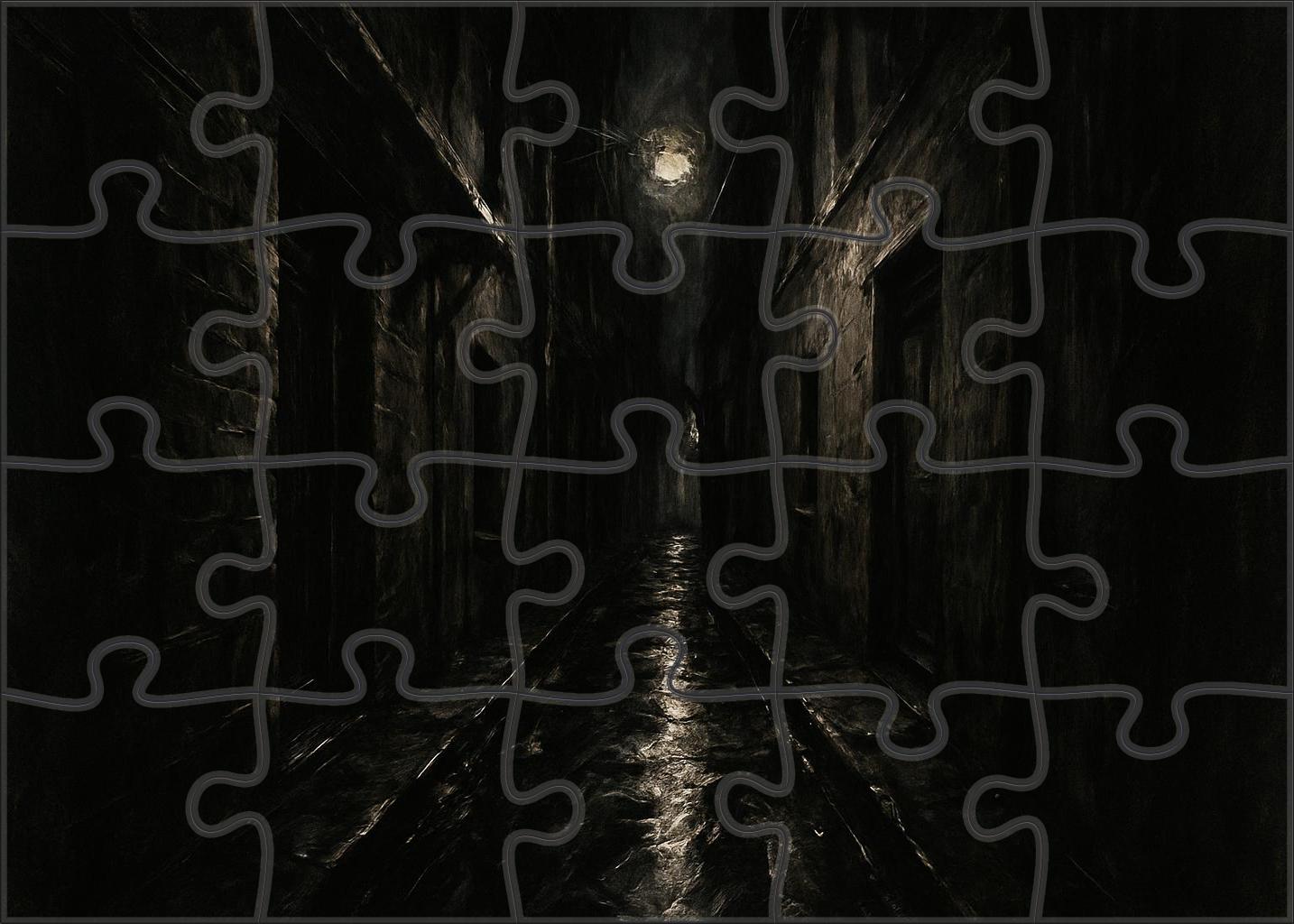 Nocturnal Urban Alley Charcoal Sketch With Dramatic Contrast And Moody Shadows 1000 Piece Puzzle