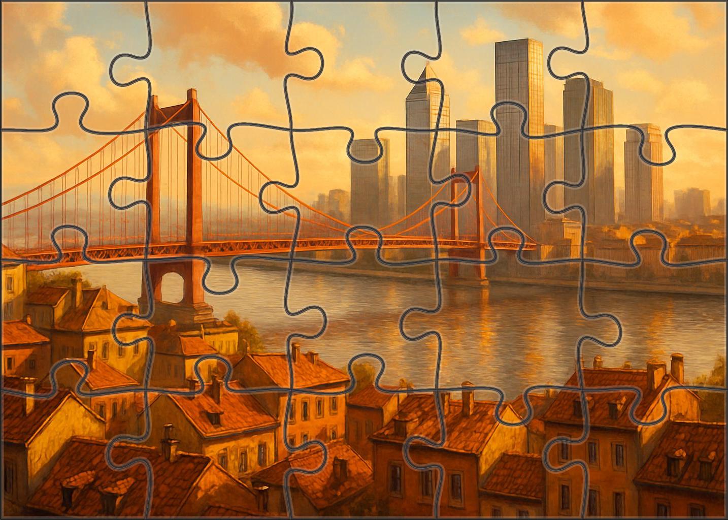 Lisbon Waterfront Skyline Charming Coastal Cityscape Combining Traditional Tiled Facades With Modern Office Blocks Puzzle Challenge