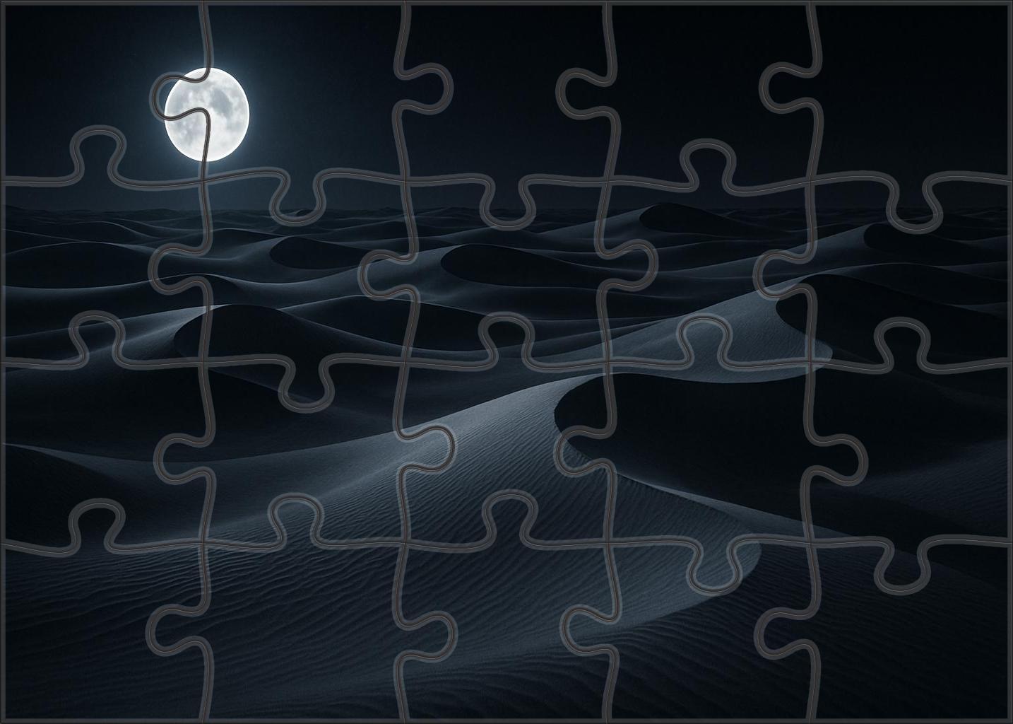 Silver Crescent Dunes Moonlit Sands Under Whispering Winds Easy Puzzles