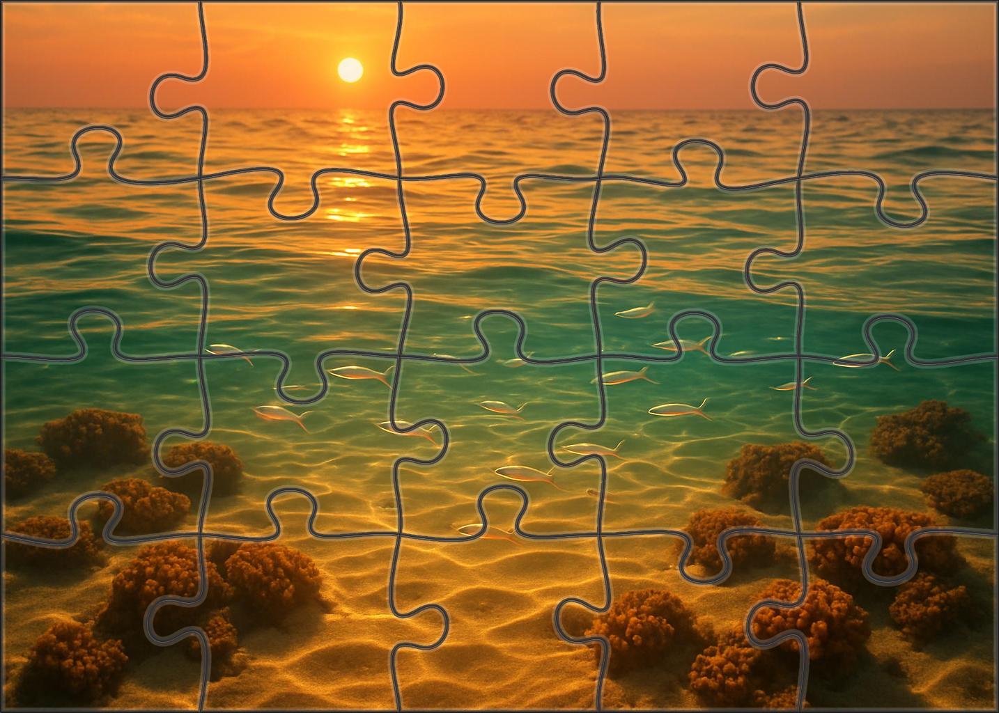 Golden Sundown Shoals Custom Jigsaw Puzzle