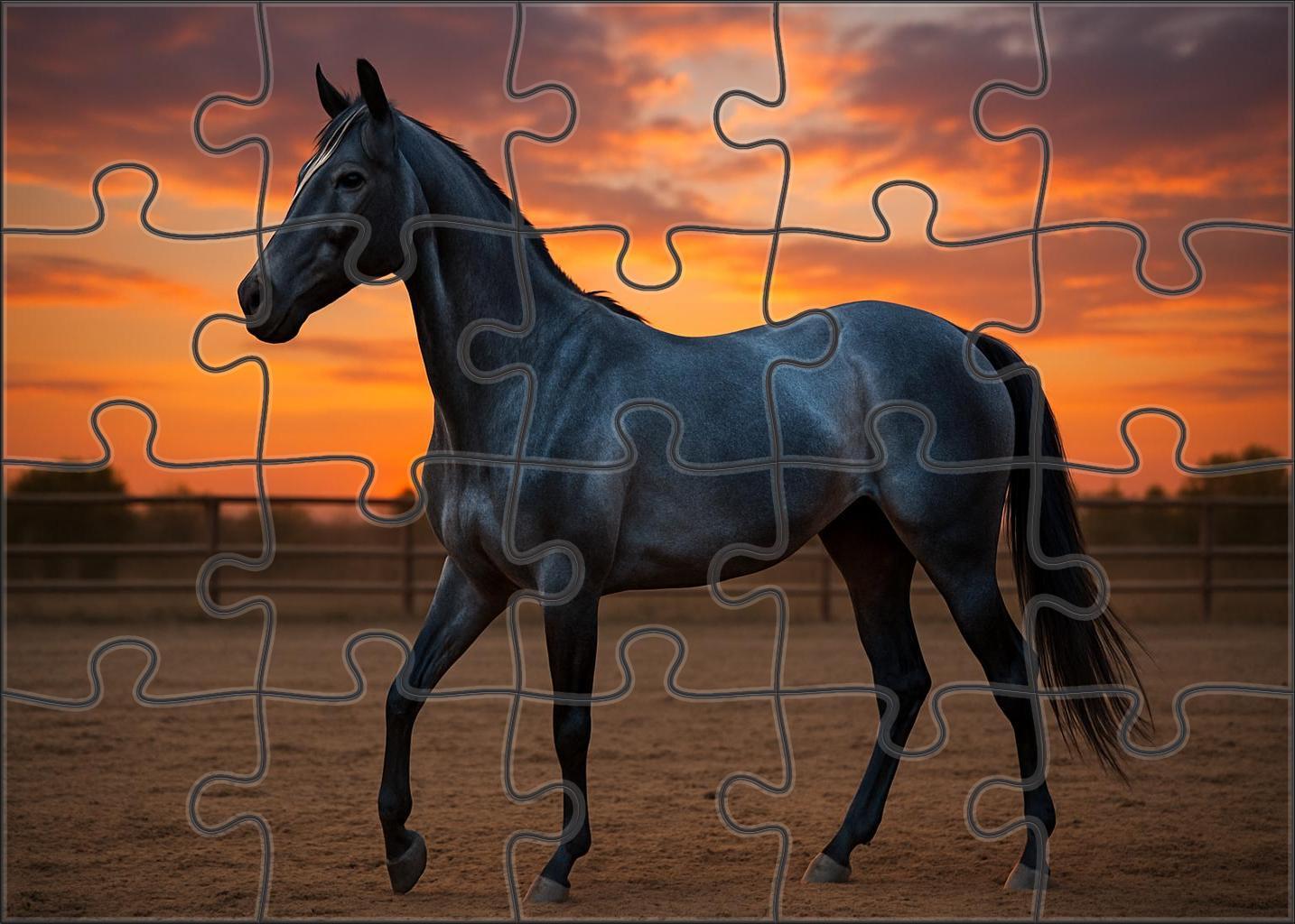 Azure Breeze Elegant Blue Roan Quarter Horse Mare 500 Piece Puzzle
