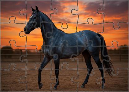 Azure Breeze Elegant Blue Roan Quarter Horse Mare 500 Piece Puzzle