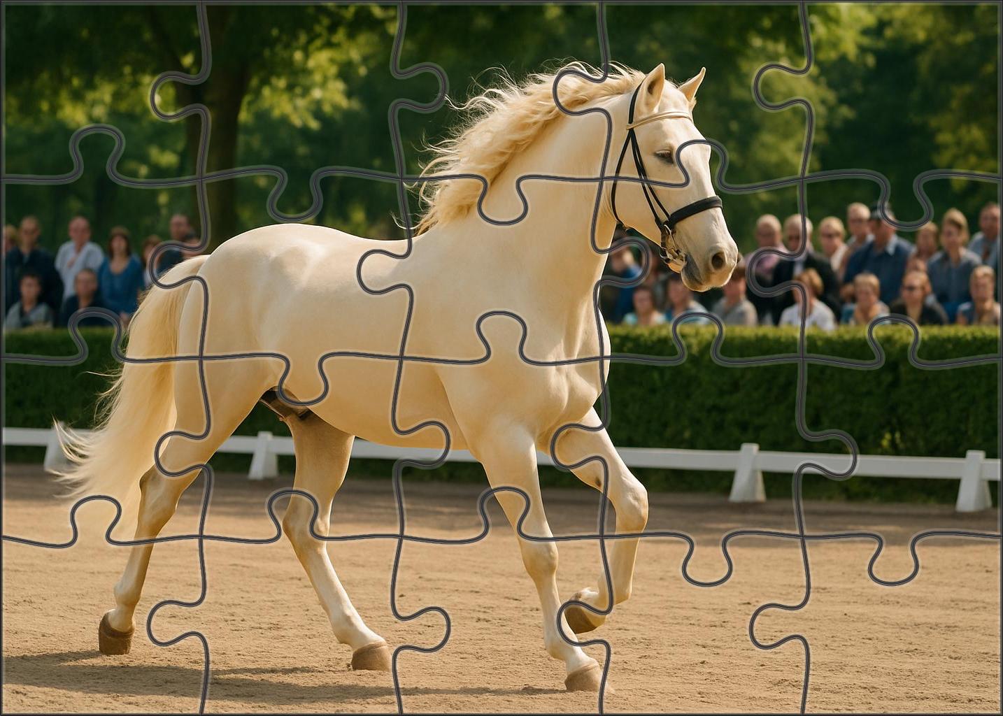 Ivory Whisper Pale Cream Warmblood With Flowing Gait Puzzle For Adults